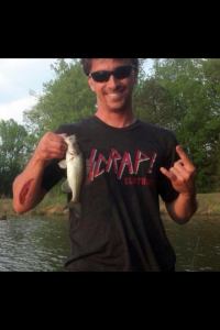 Catchin scrappin tiny bass in the Slayer Tee