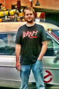 Adam R rockin the Slayer Tee in front of the ghostbusters whip